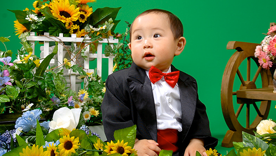 お宮参り 百日参り 赤ちゃん撮影